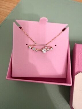 Swarovski Constella Necklace - Crystal Pearl, Round Cuts, Whie, Rose Gold Plated